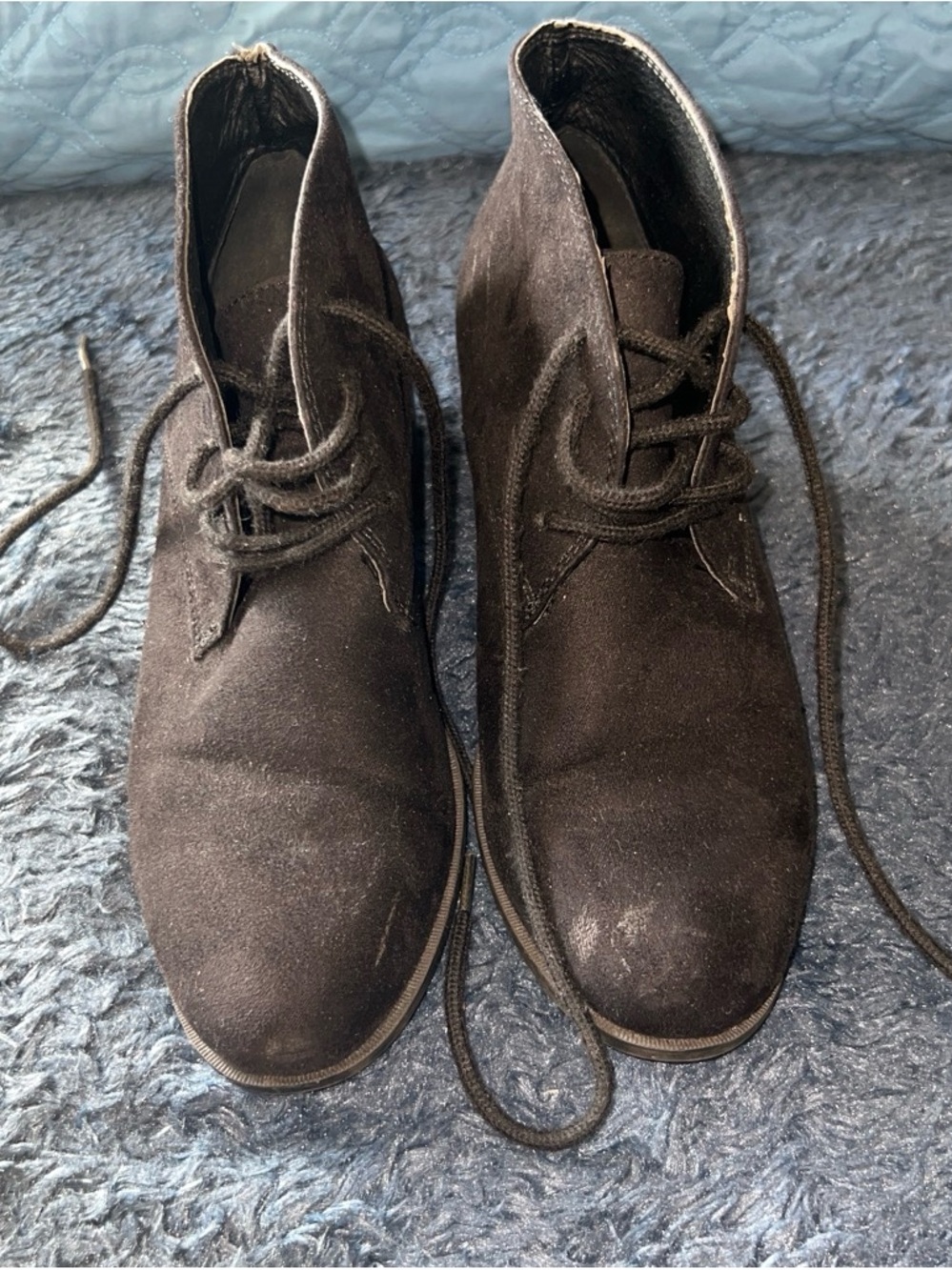 Women's Black Suede Lace-Up Desert Boots